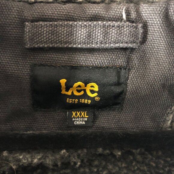 Lee Mens XXXL Black Canvas Cotton Sherpa-Lined Jacket Pockets Full Zip Closure - Picture 4 of 6
